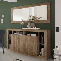 Product photograph of Raya Wooden Sideboard With 3 Doors And Mirror In Mercure from Furniture in Fashion