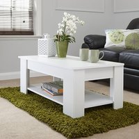 Product photograph of Liphook Coffee Table Rectangular In White With Lift Up Top from Furniture in Fashion