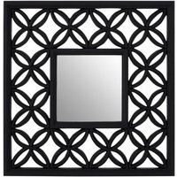 Product photograph of Recon Square Wall Bedroom Mirror In Black Lattice Frame from Furniture in Fashion