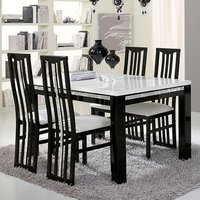 Product photograph of Regal Cromo Details Black Gloss Dining Table With 4 Chairs from Furniture in Fashion