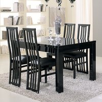 Product photograph of Regal Dining Table In Gloss Black With 4 Cexa Black Chairs from Furniture in Fashion