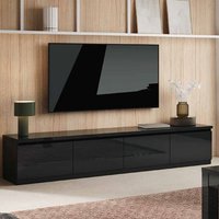 Product photograph of Regal High Gloss Tv Stand With 4 Doors In Black from Furniture in Fashion