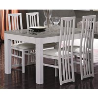 Product photograph of Regal Gloss White And Grey Dining Table 4 Cexa White Chairs from Furniture in Fashion