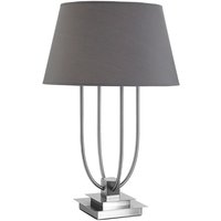 Product photograph of Trento Grey Fabric Shade Table Lamp In Satin Nickel from Furniture in Fashion