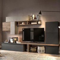 Product photograph of Regis Wooden Entertainment Unit In Argilla And Lava And Mercure from Furniture in Fashion