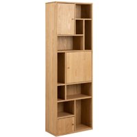Product photograph of Reston Wooden Bookcase With 3 Doors And 8 Shelves In Oak from Furniture in Fashion