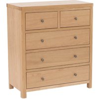 Product photograph of Reston Wooden Chest Of 5 Drawers Tall In Oak from Furniture in Fashion