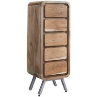 Product photograph of Reverso Wooden Tall Chest Of Drawers In Reclaimed Wood And Iron from Furniture in Fashion