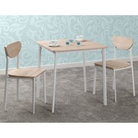 Product photograph of Rexford Wooden Dining Table With 2 Chairs In Light Oak And White from Furniture in Fashion