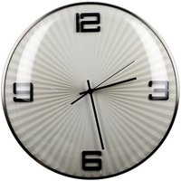 Product photograph of Ribbed Glass Wall Clock With Black And Silver Metal Frame from Furniture in Fashion