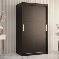 Product photograph of Rieti I Wooden Wardrobe 2 Sliding Doors 100cm In Black from Furniture in Fashion