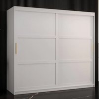 Product photograph of Rieti I Wooden Wardrobe 2 Sliding Doors 200cm In White from Furniture in Fashion