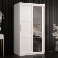 Product photograph of Rieti Ii Mirrored Wardrobe 2 Sliding Doors 100cm In White from Furniture in Fashion