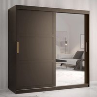 Product photograph of Rieti Ii Mirrored Wardrobe 2 Sliding Doors 180cm In Black from Furniture in Fashion