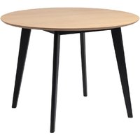 Product photograph of Riga Wooden Dining Table Round In Oak And Black from Furniture in Fashion