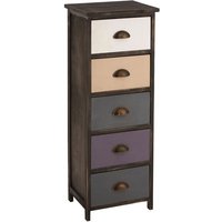 Product photograph of Riley Wooden Chest Of 5 Drawers In Multicolour from Furniture in Fashion