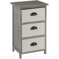 Product photograph of Riley Wooden 3 Drawers Chest In Grey With White Fronts from Furniture in Fashion