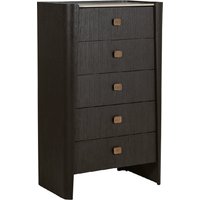 Product photograph of Rimouski Wooden Chest Of 5 Drawers In Ebony Brown from Furniture in Fashion