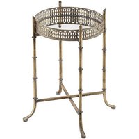 Product photograph of Rivera Mirrored Side Table Round In Gold Metal from Furniture in Fashion