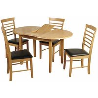 Product photograph of Rivero Extending Dining Table In Light Oak With 4 Chairs from Furniture in Fashion