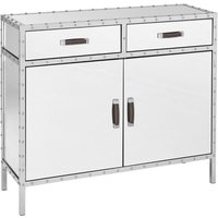 Product photograph of Rivota Mirrored Glass Sideboard With 2 Door 2 Drawer In Silver from Furniture in Fashion