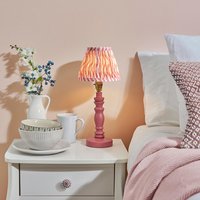 Product photograph of Riyadh Coral Pink 16cm Shade Wood Table Lamp In Pink Clay from Furniture in Fashion