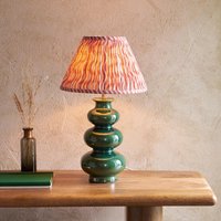 Product photograph of Riyadh Corel Pink 30cm Shade Ceramic Table Lamp In Gloss Green from Furniture in Fashion