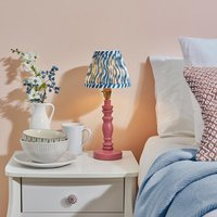 Product photograph of Riyadh Marlin Blue 16cm Shade Wood Table Lamp In Pink Clay from Furniture in Fashion