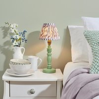 Product photograph of Riyadh Pearl Grey 16cm Shade Wood Table Lamp In Cotswold Green from Furniture in Fashion