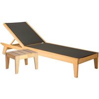 Product photograph of Robalt Adjustable Wooden Sun Bed With Side Table In Natural from Furniture in Fashion