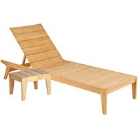 Product photograph of Robalt Wooden Adjustable Sun Bed With Side Table In Natural from Furniture in Fashion