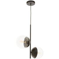 Product photograph of Rocklin 2 Lights Clear Glass Shade Pendant Light In Black from Furniture in Fashion