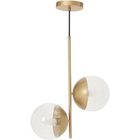 Product photograph of Rocklin 2 Lights Clear Glass Shade Pendant Light In Gold from Furniture in Fashion