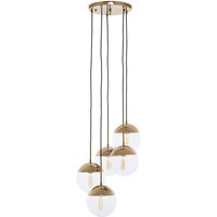 Product photograph of Rocklin 5 Lights Clear Glass Shade Pendant Light In Gold from Furniture in Fashion