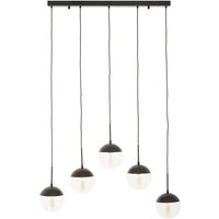 Product photograph of Rocklin Clear Glass Shade Pendant Light In Black from Furniture in Fashion