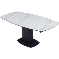 Product photograph of Rodez Swivel Extending Ceramic Dining Table In White Grey from Furniture in Fashion