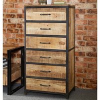 Product photograph of Clio Chest Of Drawers Tall In Reclaimed Wood And Metal Frame from Furniture in Fashion