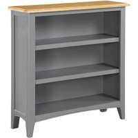 Product photograph of Roswell Wooden Bookcase With 2 Shelves In Mid Oak And Grey from Furniture in Fashion