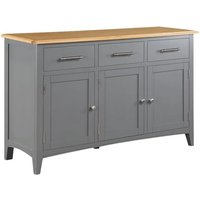 Product photograph of Roswell Wooden Sideboard 3 Doors 3 Drawers In Mid Oak And Grey from Furniture in Fashion
