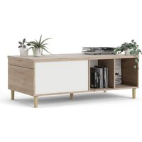 Product photograph of Roxo Wooden Coffee Table With Sliding Top In Oak And White from Furniture in Fashion