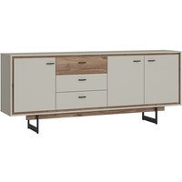 Product photograph of Royse Wooden Sideboard With 3 Doors 3 Drawers In Grey And Oak from Furniture in Fashion