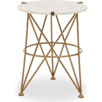 Product photograph of Mekbuda Round White Marble Top Side Table With Angular Legs from Furniture in Fashion