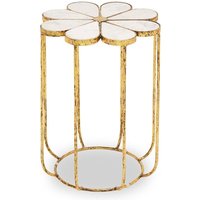 Product photograph of Mekbuda Petal White Marble Top Side Table With Gold Frame from Furniture in Fashion