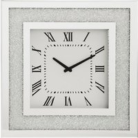 Product photograph of Rubis Mirrored Glass Square Wall Clock In Silver from Furniture in Fashion