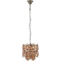 Product photograph of Rydall Small Amber Glass Chandelier Ceiling Light In Nickel from Furniture in Fashion
