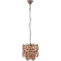 Product photograph of Rydall Small Amber Glass Chandelier Ceiling Light In Nickel from Furniture in Fashion