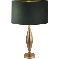 Product photograph of Rye Green Velvet Shade Table Lamp In Antique Brass from Furniture in Fashion