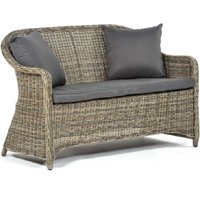Product photograph of Ryker Rattan 2 Seater Sofa With Dark Grey Cushion In Brown from Furniture in Fashion