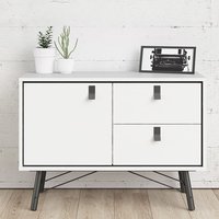 Product photograph of Rynok Wooden Sideboard In Matt White With 2 Doors And 1 Drawer from Furniture in Fashion