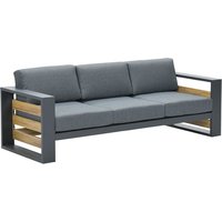 Product photograph of Saar 3 Seater Sofa In Mystic Grey With Carbon Black Frame from Furniture in Fashion